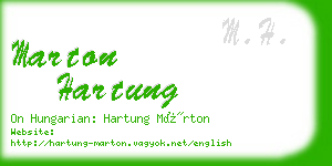 marton hartung business card